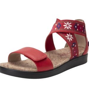 Algeria red floral sandals sz 37